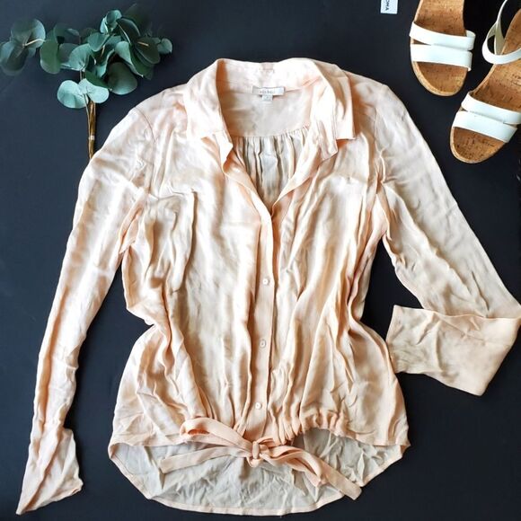 Ella Moss Pink Button down Lightweight Blouse - Picture 1 of 8